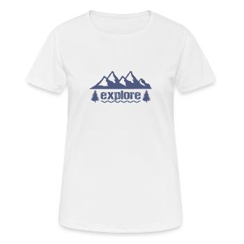 explore - Frauen T-Shirt atmungsaktiv - Weiß - Vorne - AI Model Female 172 dark (172cm)