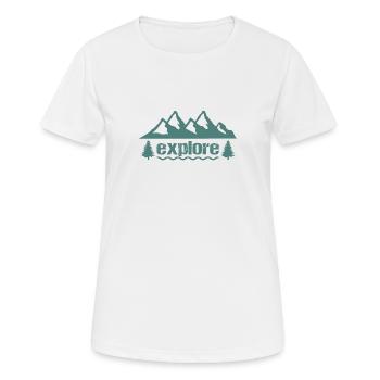 explore - Frauen T-Shirt atmungsaktiv - Weiß - Vorne - AI Model Female 172 dark (172cm)