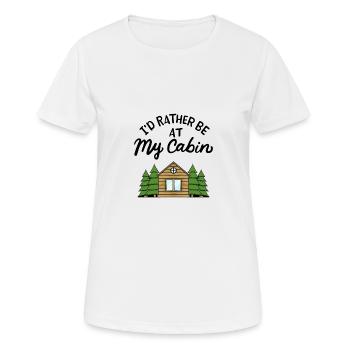 Cabane de camping Forêt - T-shirt respirant Femme - blanc - Devant - AI Model Female 172 dark (172cm)