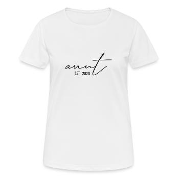 aunt 2023 - Frauen T-Shirt atmungsaktiv - Weiß - Vorne - AI Model Female 172 dark (172cm)