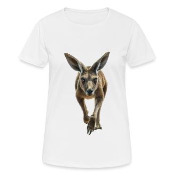 Känguru - Frauen T-Shirt atmungsaktiv - Weiß - Vorne - AI Model Female 172 dark (172cm)