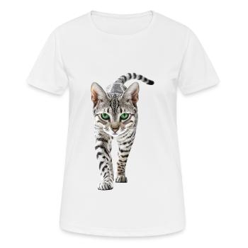 Ägyptische Mau - Frauen T-Shirt atmungsaktiv - Weiß - Vorne - AI Model Female 172 dark (172cm)