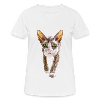 Cornish Rex - Frauen T-Shirt atmungsaktiv - Weiß - Vorne - AI Model Female 172 dark (172cm)