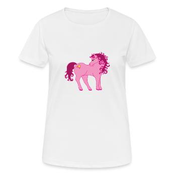 Pink pony, foal, star pony, horse - Women's Breathable T-Shirt - white - Front - AI Model Female 172 dark (172cm)