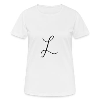 Lettre l - T-shirt respirant Femme - blanc - Devant - AI Model Female 172 dark (172cm)