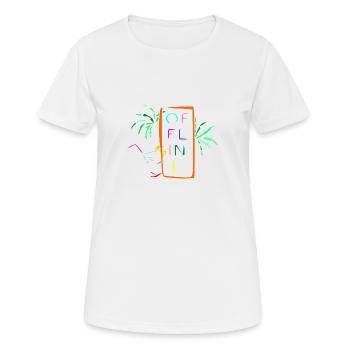 mehrfarbige Offline-Linie - Frauen T-Shirt atmungsaktiv - Weiß - Vorne - AI Model Female 172 dark (172cm)