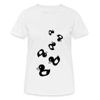 Ente Icon - Frauen T-Shirt atmungsaktiv - Weiß - Vorne - AI Model Female 172 dark (172cm)