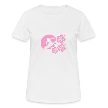Weibliche Surferin - Frauen T-Shirt atmungsaktiv - Weiß - Vorne - AI Model Female 172 dark (172cm)