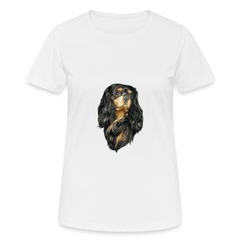 Black and Tan Cavalier - Women's Breathable T-Shirt - white - Front - AI Model Female 172 dark (172cm)