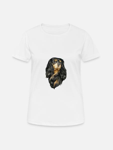 Black and Tan Cavalier - Women's Breathable T-Shirt - white