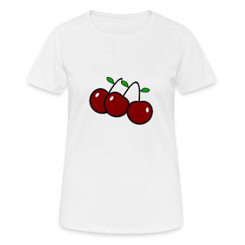 Kirschen - Frauen T-Shirt atmungsaktiv - Weiß - Vorne - AI Model Female 172 dark (172cm)