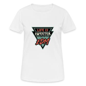 Life Is Sweeter with EDM Vibe Triangle - Women's Breathable T-Shirt - white - Front - AI Model Female 172 dark (172cm)