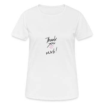 Thank you next Ariana Grande Merch - Frauen T-Shirt atmungsaktiv - Weiß - Vorne - AI Model Female 172 dark (172cm)