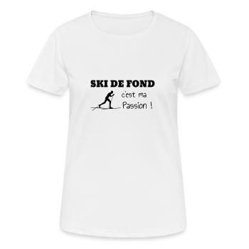 Langlaufen / Langlauf / eislaufen / Langläufer - Frauen T-Shirt atmungsaktiv - Weiß - Vorne - AI Model Female 172 dark (172cm)