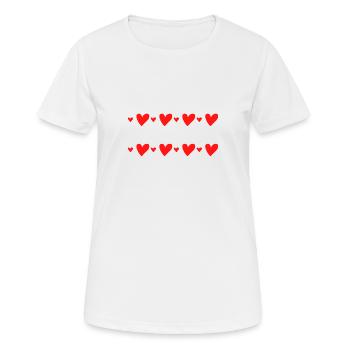Coeur Coeur Coeur Amour Cadeau - T-shirt respirant Femme - blanc - Devant - AI Model Female 172 dark (172cm)