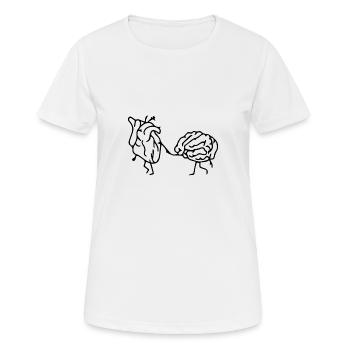 Coeur - T-shirt respirant Femme - blanc - Devant - AI Model Female 172 dark (172cm)