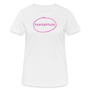 Frauenpower - Heldin des Tages - Frauen T-Shirt atmungsaktiv - Weiß - Vorne - AI Model Female 172 dark (172cm)
