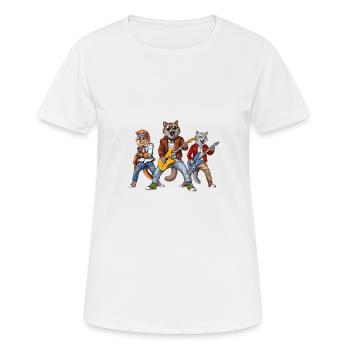 Cats Rockmusiker - Frauen T-Shirt atmungsaktiv - Weiß - Vorne - AI Model Female 172 dark (172cm)