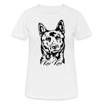Kai Ken Portrait Chiens Chien Wilsigns - T-shirt respirant Femme - blanc - Devant - AI Model Female 172 dark (172cm)