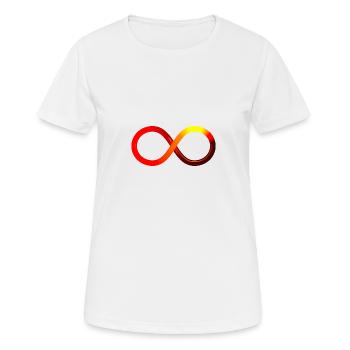 Symbole infini Infini Rouge Orange Jaune - T-shirt respirant Femme - blanc - Devant - AI Model Female 172 dark (172cm)