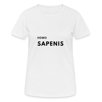 homo sapenis,lustige Sprüche für Männer und Frauen - Frauen T-Shirt atmungsaktiv - Weiß - Vorne - AI Model Female 172 dark (172cm)