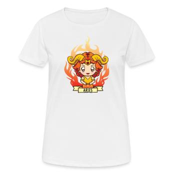 Sternzeichen Mädchen: Widder, Widder - Frauen T-Shirt atmungsaktiv - Weiß - Vorne - AI Model Female 172 dark (172cm)