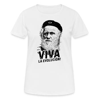 VIVA la evolucion Darwin Biologie - Frauen T-Shirt atmungsaktiv - Weiß - Vorne - AI Model Female 172 dark (172cm)