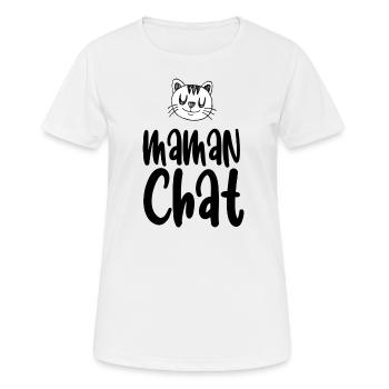 Maman chat. Maman d'un chat. - T-shirt respirant Femme - blanc - Devant - AI Model Female 172 dark (172cm)