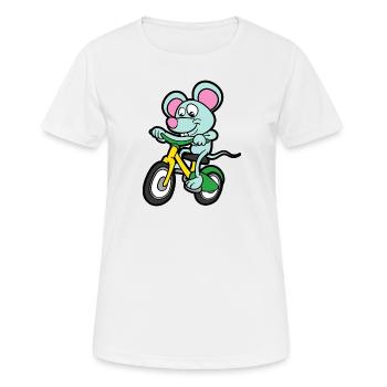 Maus Fahrrad Radsport Zweirad Sport - Frauen T-Shirt atmungsaktiv - Weiß - Vorne - AI Model Female 172 dark (172cm)