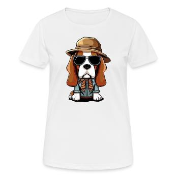 Beagle der Wanderer - Frauen T-Shirt atmungsaktiv - Weiß - Vorne - AI Model Female 172 dark (172cm)