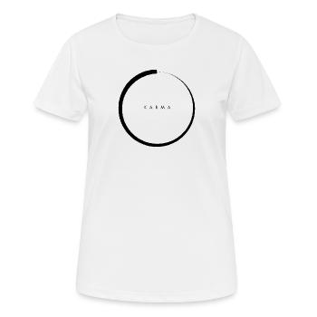 Karma - Frauen T-Shirt atmungsaktiv - Weiß - Vorne - AI Model Female 172 dark (172cm)