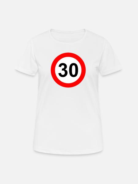 Road sign speed limit 30 - Women's Breathable T-Shirt - white