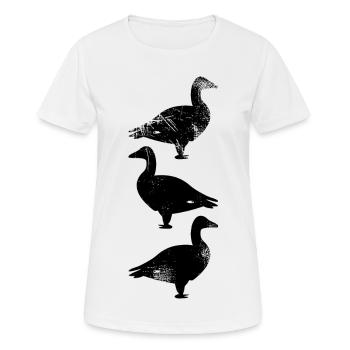 Ente Gans - Frauen T-Shirt atmungsaktiv - Weiß - Vorne - AI Model Female 172 dark (172cm)