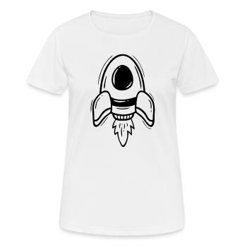 RAKETE RAUMSCHIFF JET PLANET WELTALL GALAXIS STERN - Frauen T-Shirt atmungsaktiv - Weiß - Vorne - AI Model Female 172 dark (172cm)