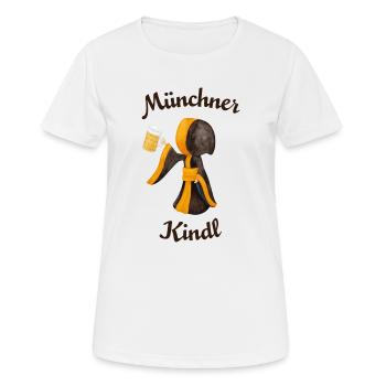 Münchner Kindl mit Masskrug und Bier - Frauen T-Shirt atmungsaktiv - Weiß - Vorne - AI Model Female 172 dark (172cm)