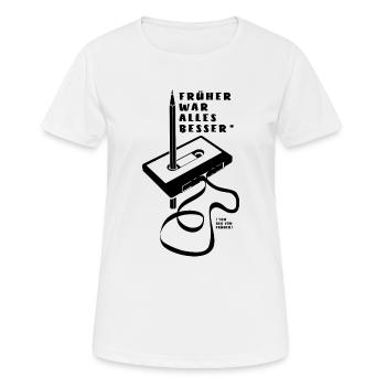 Kassette - Früher war alles besser - Frauen T-Shirt atmungsaktiv - Weiß - Vorne - AI Model Female 172 dark (172cm)