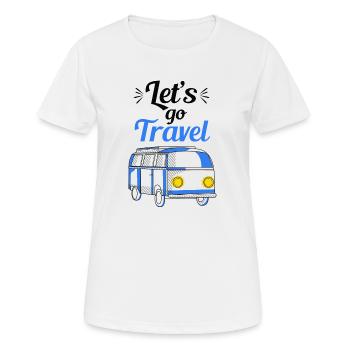 Lass uns reisen gehen - Frauen T-Shirt atmungsaktiv - Weiß - Vorne - AI Model Female 172 dark (172cm)