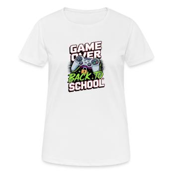 Game Over Retour à l’école Gamer Zocken Design - T-shirt respirant Femme - blanc - Devant - AI Model Female 172 dark (172cm)