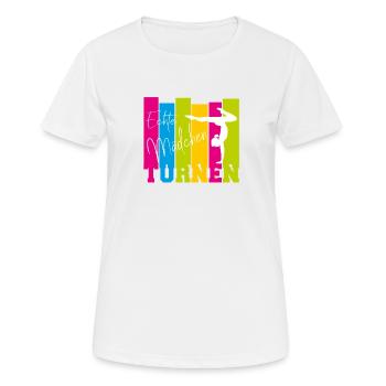 Real girls gymnastics gift idea for gymnast - Women's Breathable T-Shirt - white - Front - AI Model Female 172 dark (172cm)