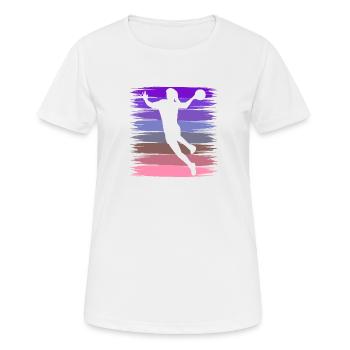 Echte Mädchen spielen Handball - Frauen T-Shirt atmungsaktiv - Weiß - Vorne - AI Model Female 172 dark (172cm)