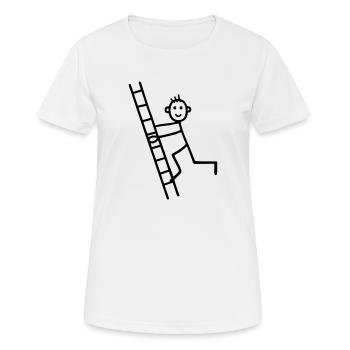 Mann auf Leiter - Frauen T-Shirt atmungsaktiv - Weiß - Vorne - AI Model Female 172 dark (172cm)