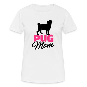 Pug Mom - T-shirt respirant Femme - blanc - Devant - AI Model Female 172 dark (172cm)