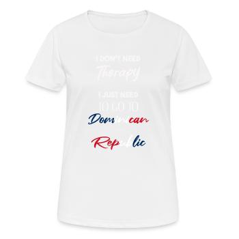 République dominicaine Idée cadeau amusante - T-shirt respirant Femme - blanc - Devant - AI Model Female 172 dark (172cm)