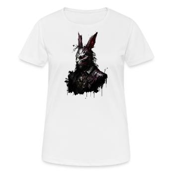 Untoter Osterhase mit Anzug - Frauen T-Shirt atmungsaktiv - Weiß - Vorne - AI Model Female 172 dark (172cm)