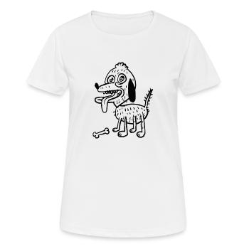 Hund mit Knochen - Frauen T-Shirt atmungsaktiv - Weiß - Vorne - AI Model Female 172 dark (172cm)