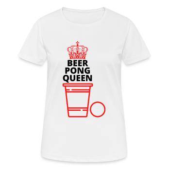 Beer Pong Queen - Women's Breathable T-Shirt - white - Front - AI Model Female 172 dark (172cm)
