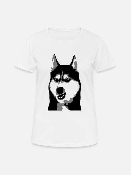 Grumpy Dog - Husky - Frauen T-Shirt atmungsaktiv - Weiß