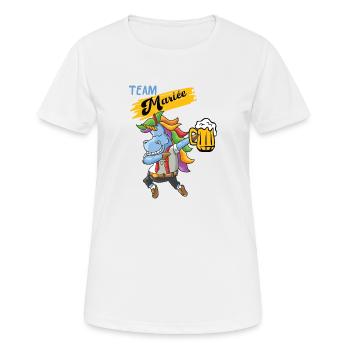 beauf humour collègue drôle drôle papa beauf - T-shirt respirant Femme - blanc - Devant - AI Model Female 172 dark (172cm)