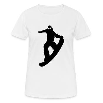 snowboarder nosegrip - Frauen T-Shirt atmungsaktiv - Weiß - Vorne - AI Model Female 172 dark (172cm)