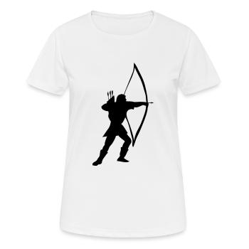 longbow archer medieval - Women's Breathable T-Shirt - white - Front - AI Model Female 172 dark (172cm)